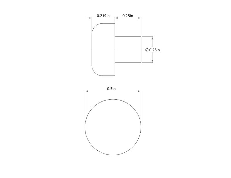 dangoodbuy - Fits 1/4" Hole - 1/2" Diameter - 1/4" Stem Height - 7/32" Bumper Height - Rounded Push-in Rubber Bumper (8) - Image 1